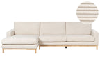 Corner Sofa SIGGARD Corduroy Light Beige 4 Seater Right Hand