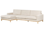 Corner Sofa SIGGARD Corduroy Light Beige 4 Seater Right Hand