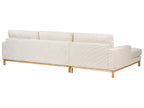 Corner Sofa SIGGARD Corduroy Light Beige 4 Seater Right Hand