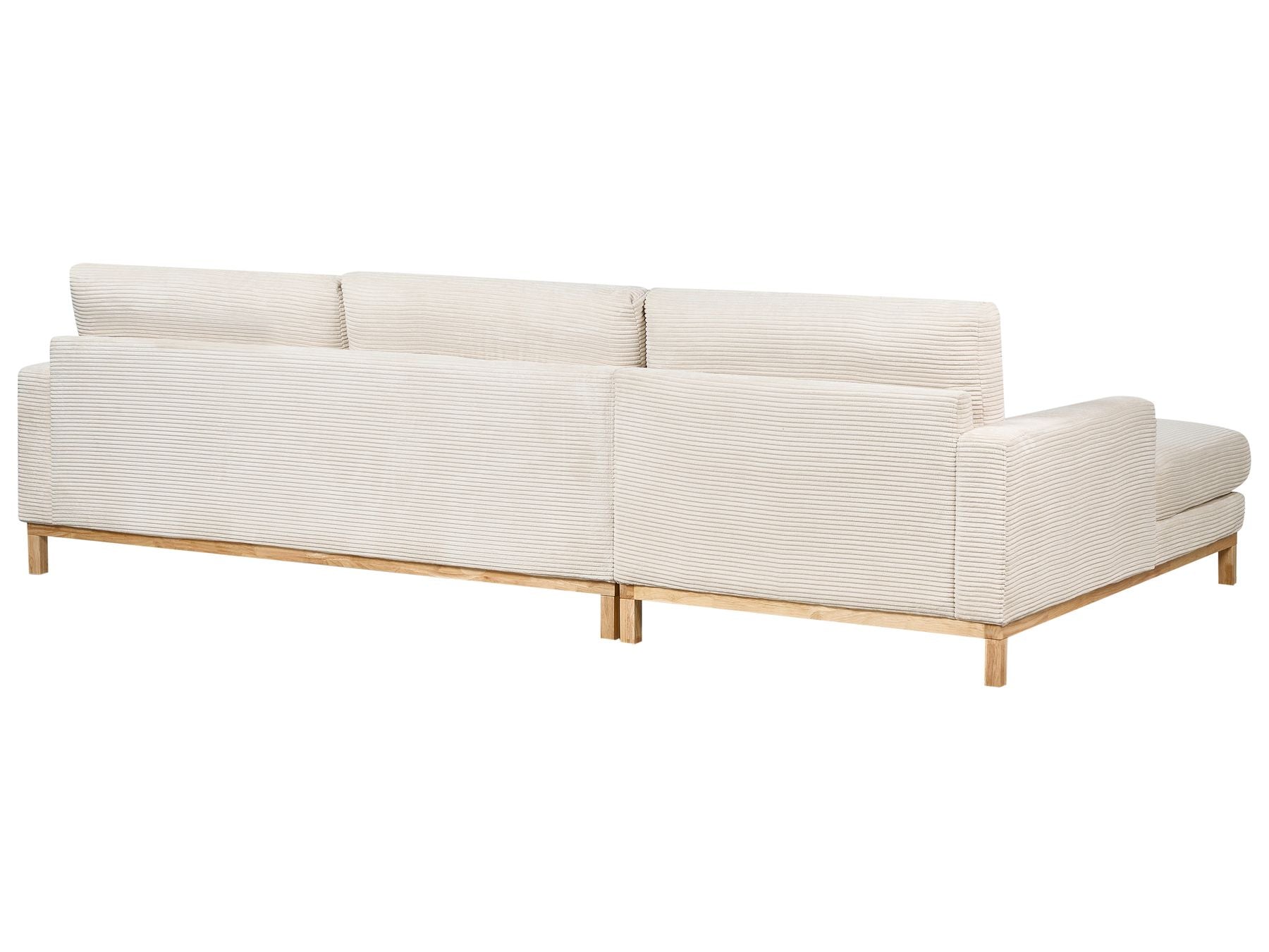 Corner Sofa SIGGARD Corduroy Light Beige 4 Seater Right Hand