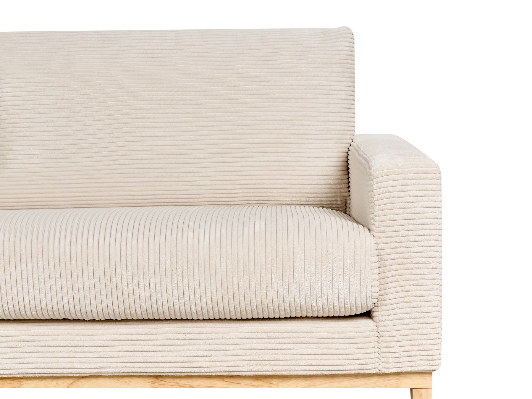 Corner Sofa SIGGARD Corduroy Light Beige 4 Seater Right Hand