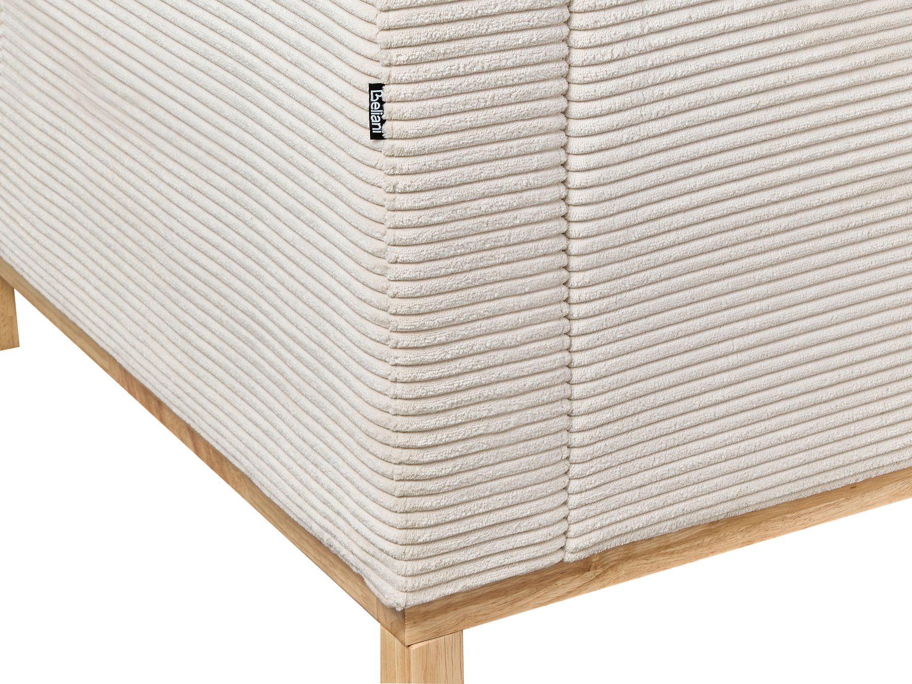 Corner Sofa SIGGARD Corduroy Light Beige 4 Seater Right Hand