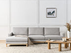 Corner Sofa SIGGARD Fabric Grey 4 Seater Right Hand