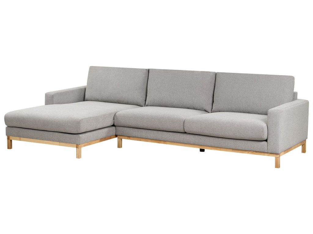 Corner Sofa SIGGARD Fabric Grey 4 Seater Right Hand
