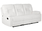 3 Seater Fabric Manual Recliner Sofa White BERGEN