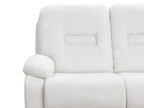 3 Seater Fabric Manual Recliner Sofa White BERGEN