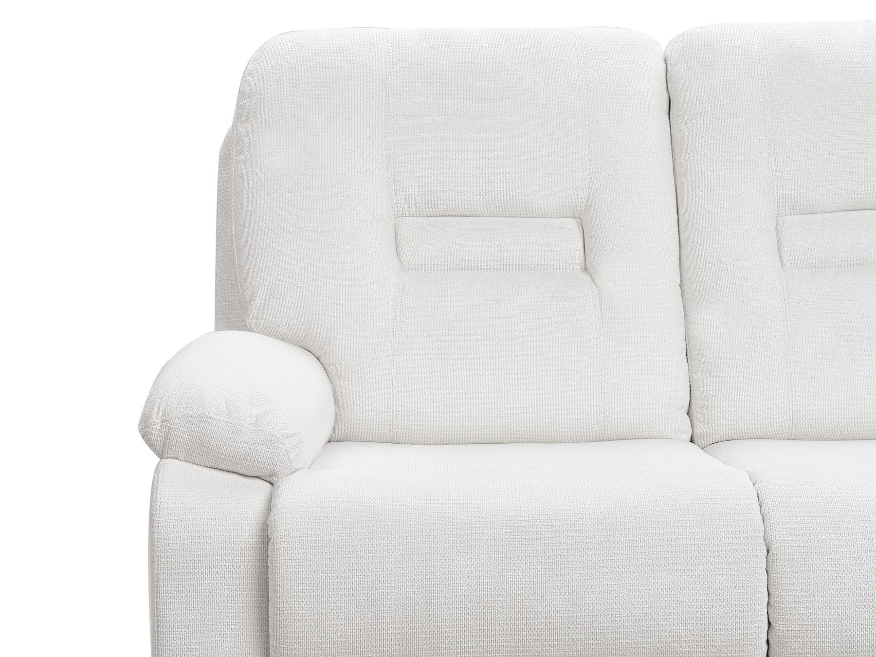 3 Seater Fabric Manual Recliner Sofa White BERGEN
