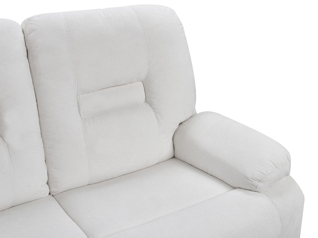 3 Seater Fabric Manual Recliner Sofa White BERGEN