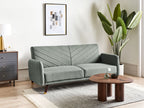Sofa Bed SENJA Faux Linen Light Green 3 Seater