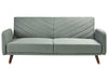 Sofa Bed Faux Linen Light Green 3 Seater