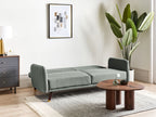 Sofa Bed SENJA Faux Linen Light Green 3 Seater