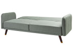 Sofa Bed SENJA Faux Linen Light Green 3 Seater