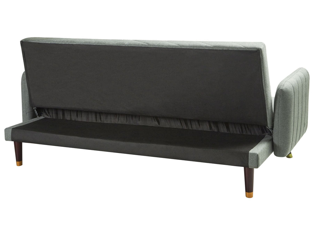 Sofa Bed SENJA Faux Linen Light Green 3 Seater