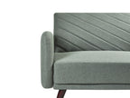 Sofa Bed SENJA Faux Linen Light Green 3 Seater