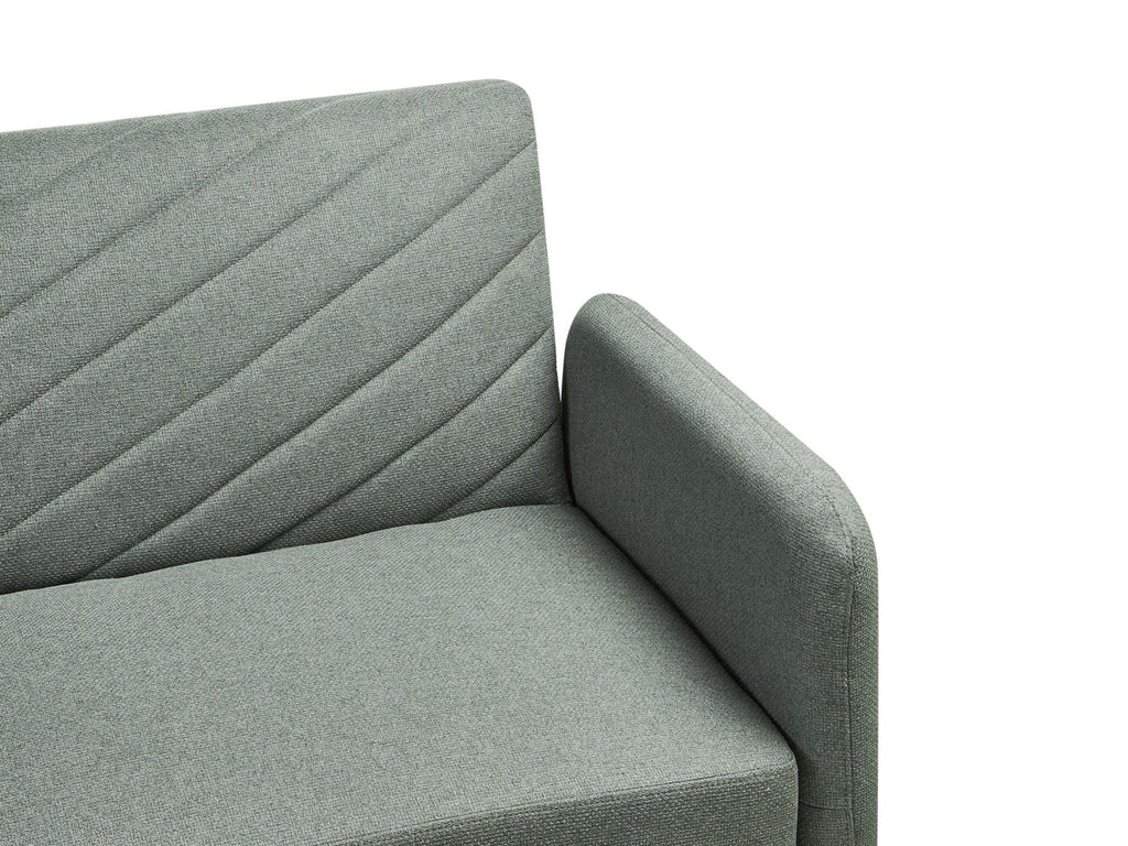 Sofa Bed SENJA Faux Linen Light Green 3 Seater
