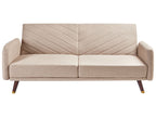 Sofa Bed SENJA Faux Linen Light Brown 3 Seater