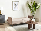 Sofa Bed SENJA Faux Linen Light Brown 3 Seater