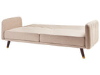 Sofa Bed SENJA Faux Linen Light Brown 3 Seater