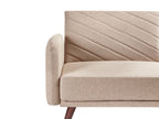 Sofa Bed SENJA Faux Linen Light Brown 3 Seater