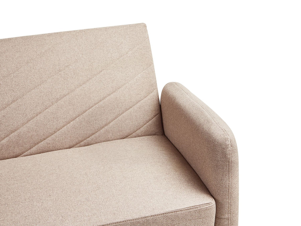 Sofa Bed SENJA Faux Linen Light Brown 3 Seater