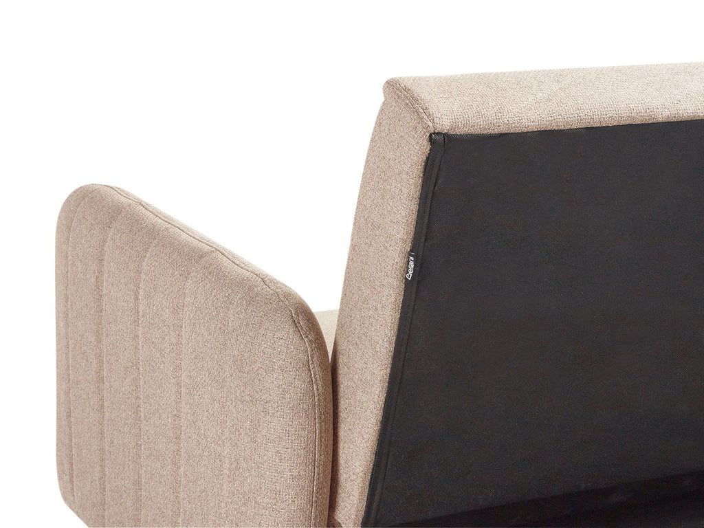 Sofa Bed SENJA Faux Linen Light Brown 3 Seater