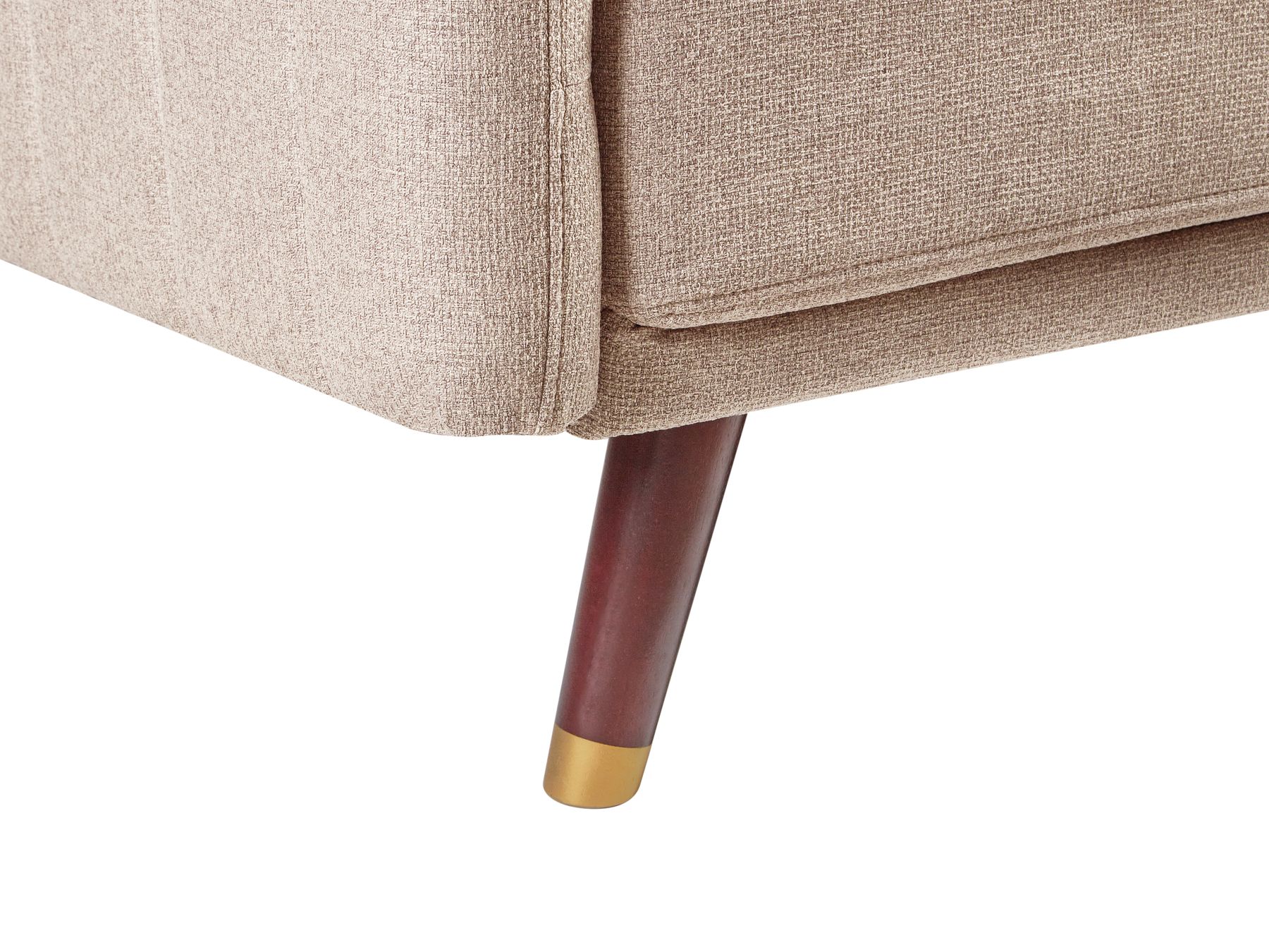 Sofa Bed SENJA Faux Linen Light Brown 3 Seater