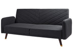 Sofa Bed SENJA Faux Linen Black 3 Seater