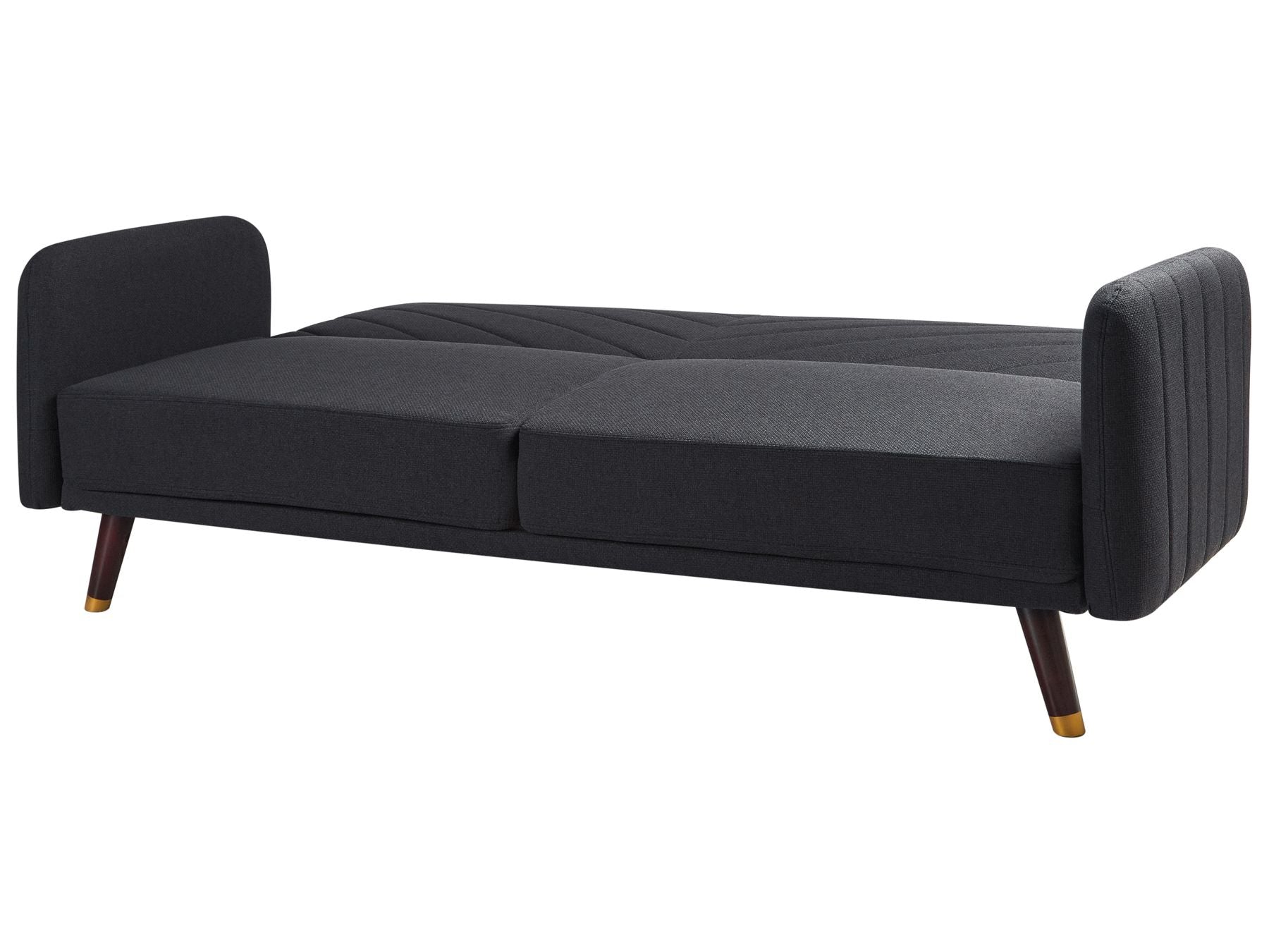 Sofa Bed SENJA Faux Linen Black 3 Seater