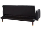 Sofa Bed SENJA Faux Linen Black 3 Seater