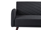 Sofa Bed SENJA Faux Linen Black 3 Seater