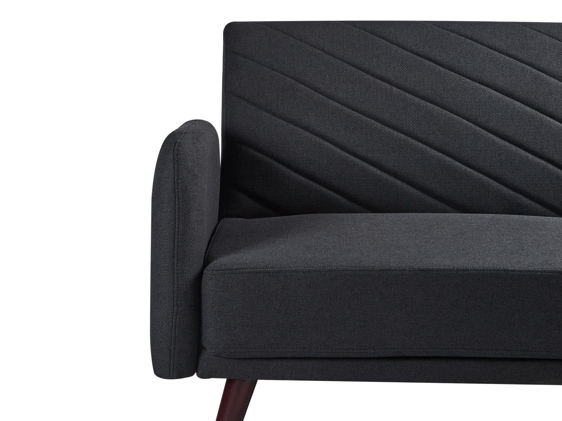 Sofa Bed SENJA Faux Linen Black 3 Seater