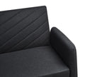 Sofa Bed SENJA Faux Linen Black 3 Seater