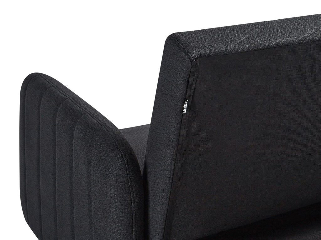 Sofa Bed SENJA Faux Linen Black 3 Seater