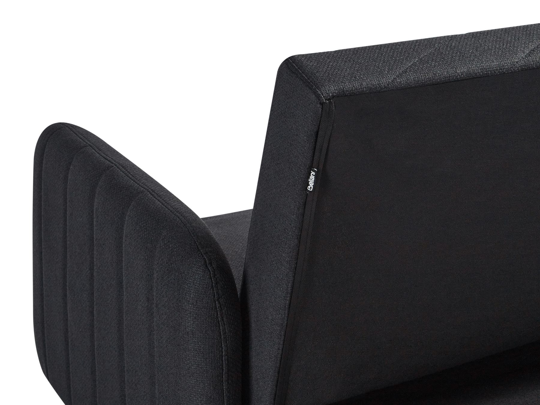 Sofa Bed SENJA Faux Linen Black 3 Seater