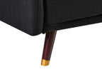 Sofa Bed SENJA Faux Linen Black 3 Seater
