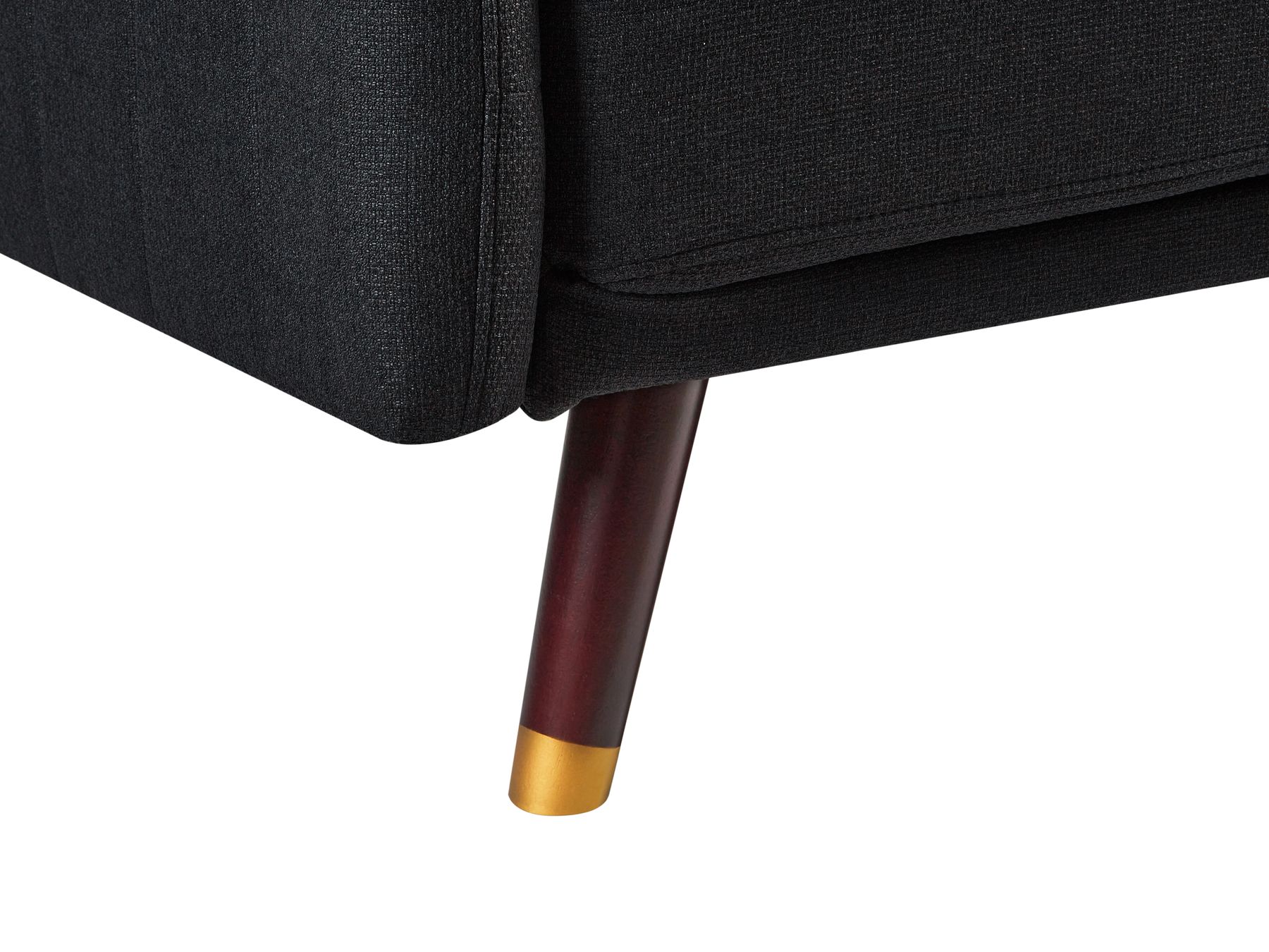 Sofa Bed SENJA Faux Linen Black 3 Seater