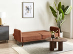 Sofa Bed SENJA Faux Linen Orange 3 Seater