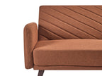 Sofa Bed SENJA Faux Linen Orange 3 Seater