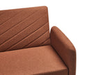 Sofa Bed SENJA Faux Linen Orange 3 Seater