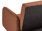 Sofa Bed SENJA Faux Linen Orange 3 Seater