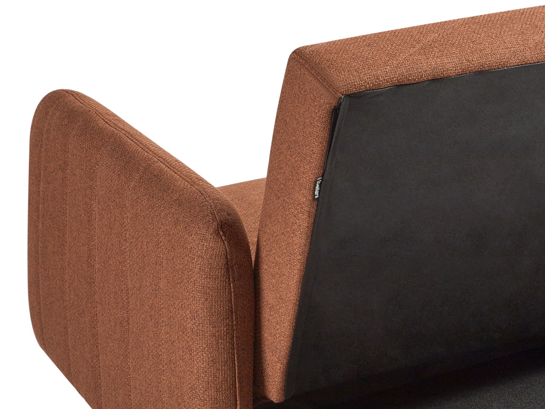 Sofa Bed SENJA Faux Linen Orange 3 Seater