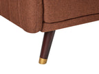 Sofa Bed SENJA Faux Linen Orange 3 Seater