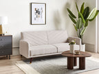 Sofa Bed SENJA Faux Linen Light Beige 3 Seater