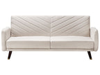 Sofa Bed SENJA Faux Linen Light Beige 3 Seater