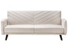 Sofa Bed Faux Linen Light Beige 3 Seater