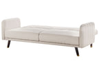 Sofa Bed SENJA Faux Linen Light Beige 3 Seater