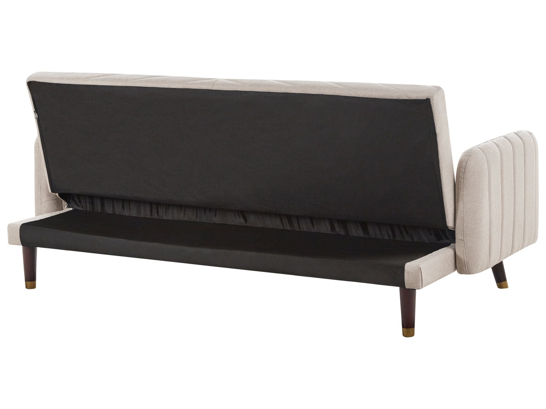 Sofa Bed SENJA Faux Linen Light Beige 3 Seater