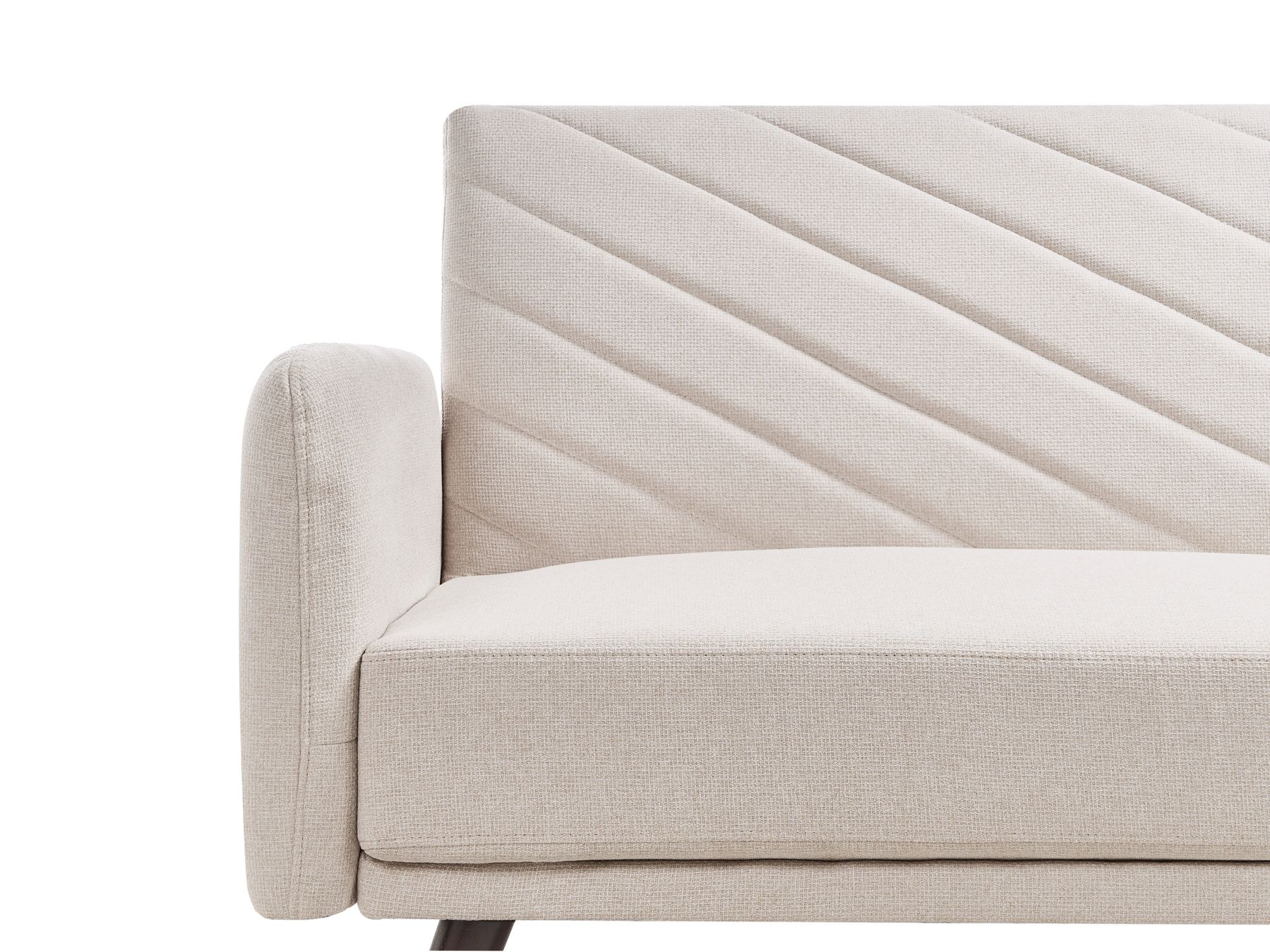 Sofa Bed SENJA Faux Linen Light Beige 3 Seater