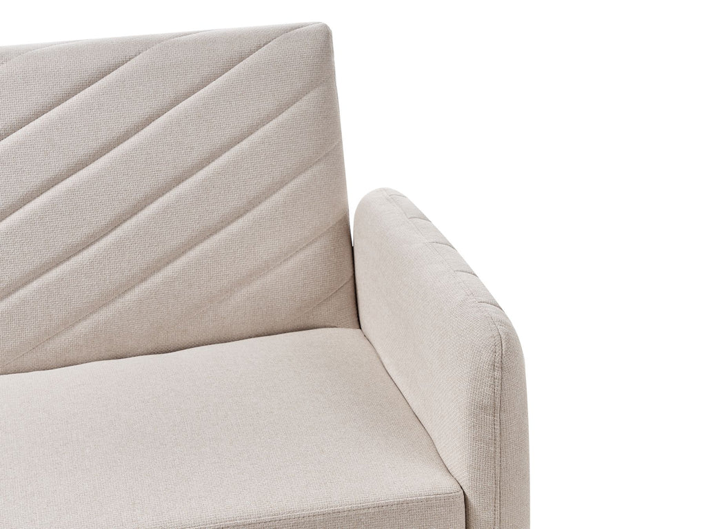 Sofa Bed SENJA Faux Linen Light Beige 3 Seater