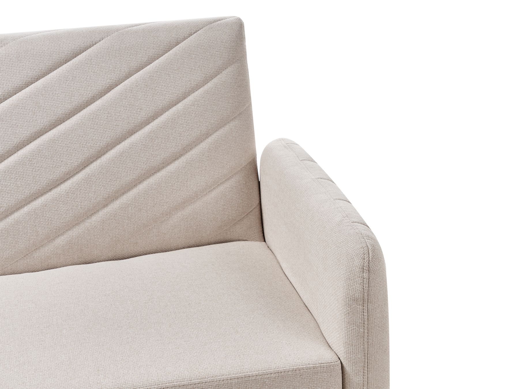 Sofa Bed SENJA Faux Linen Light Beige 3 Seater